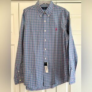 Ralph Lauren Polo Men's Long Sleeve Button Front Shirt.  Sz. L. NWT.